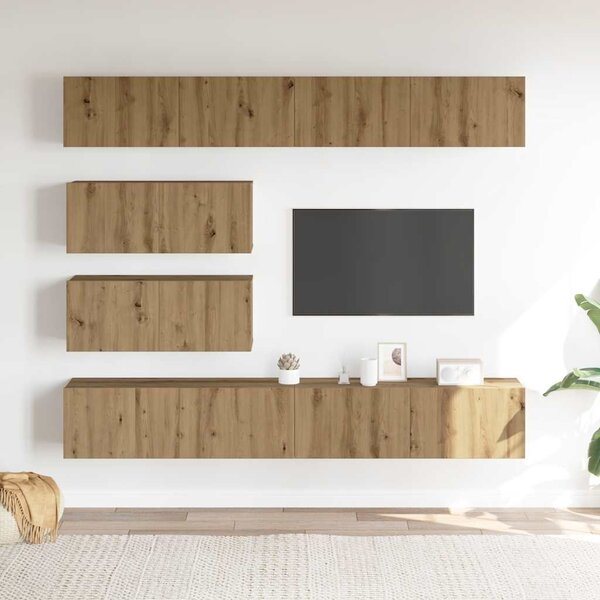 Sada 6 kusů nástěnné TV skříňka dub artisan kompozitní dřevo 3329150
