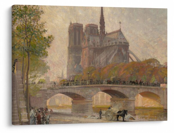 Obraz - Robert William Vonnoh, Notre Dame de Paris, reprodukce (70x50 cm)