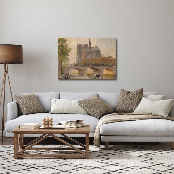 Obraz - Robert William Vonnoh, Notre Dame de Paris, reprodukce (70x50 cm)