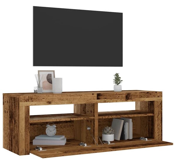 Noční stolky 2 ks s LED osvětlením starého dřeva 60 x 35 x 40cm 3329161