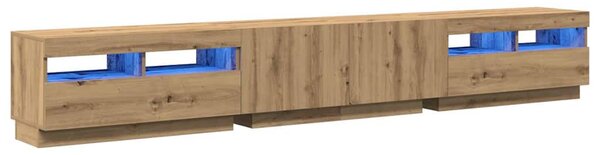 TV stolek s LED dub artisan 260x35x40 cm kompozitní dřevo 3329168