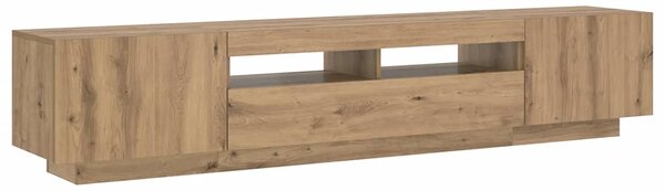TV stolek s LED dub artisan 200x35x40 cm kompozitní dřevo 3329166