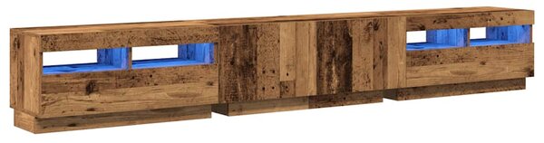 TV stolek s LED old wood 260x35x40 cm kompozitní dřevo 3329167