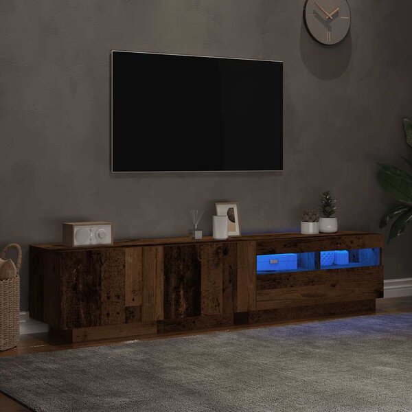 TV stolek s LED old wood 180x35x40 cm kompozitní dřevo 3329163
