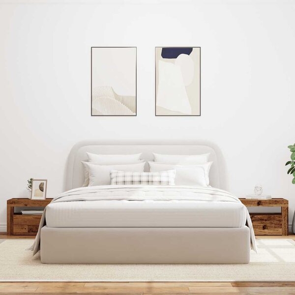 Noční stolky 2 ks s LED osvětlením starého dřeva 60 x 35 x 40cm 3329161