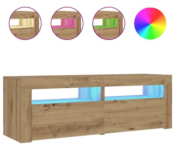 Noční stolky 2 ks s LED osvětlením dub artisan 60 x 35 x 40 cm 3329162