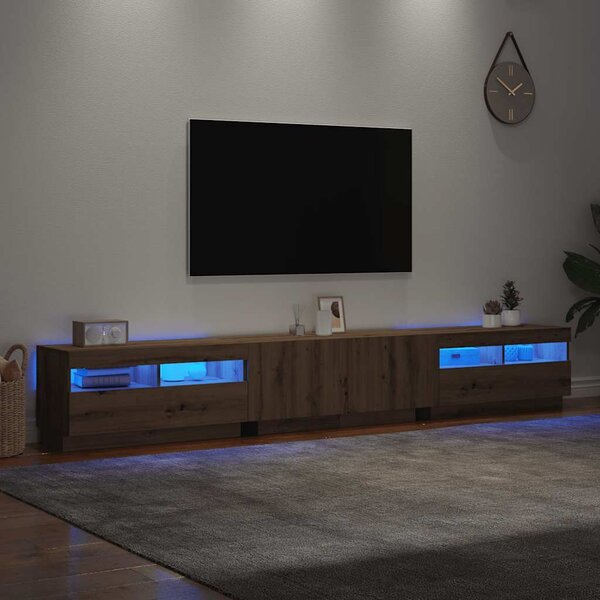 TV stolek s LED dub artisan 260x35x40 cm kompozitní dřevo 3329168