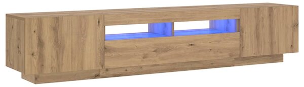 TV stolek s LED dub artisan 200x35x40 cm kompozitní dřevo 3329166