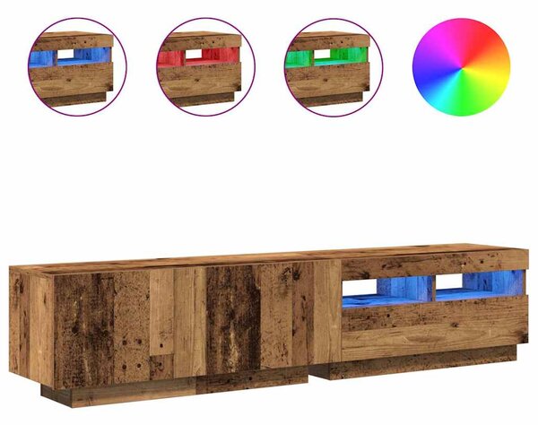TV stolek s LED old wood 180x35x40 cm kompozitní dřevo 3329163