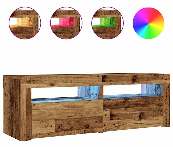 Noční stolky 2 ks s LED osvětlením starého dřeva 60 x 35 x 40cm 3329161