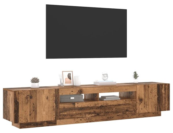 TV stolek s LED old wood 200x35x40 cm kompozitní dřevo 3329165