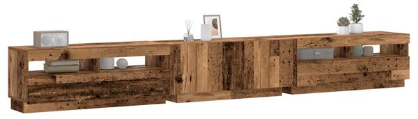 TV stolek s LED old wood 300x35x40 cm kompozitní dřevo 3329169