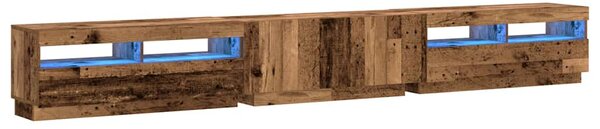 TV stolek s LED old wood 300x35x40 cm kompozitní dřevo 3329169