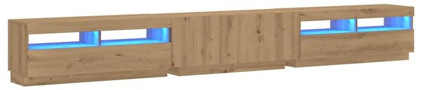 TV stolek s LED dub artisan 300x35x40 cm kompozitní dřevo 3329170