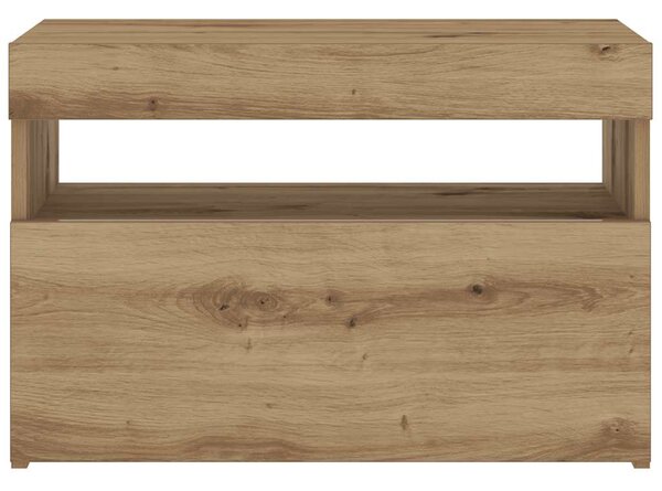 Noční stolek s LED dub artisan 60 x 35 x 40 cm kompozitní dřevo 3329176