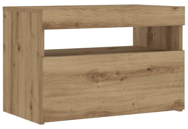 Noční stolek s LED dub artisan 60 x 35 x 40 cm kompozitní dřevo 3329176