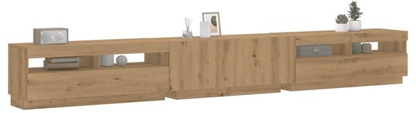 TV stolek s LED dub artisan 300x35x40 cm kompozitní dřevo 3329170
