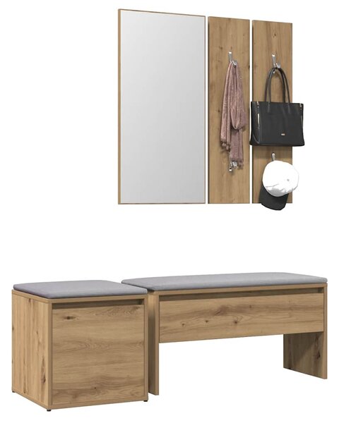 Sada nábytku do předsíně dub artisan kompozitní dřevo 3329172