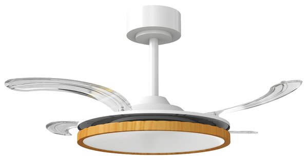 HOMCOM LED stropní ventilátor se světlem, 80 W, reverzní DC motor, tichý provoz, dálkové ovládání, 6 rychlostí, 3 teploty světla, časovač, Ø95 cm, pří