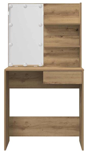 Sada toaletního stolku s LED dub artisan kompozitní dřevo 3329184
