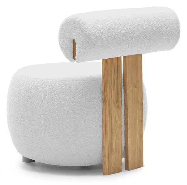 Bílé designové křeslo HANNA, dub Now or never 01