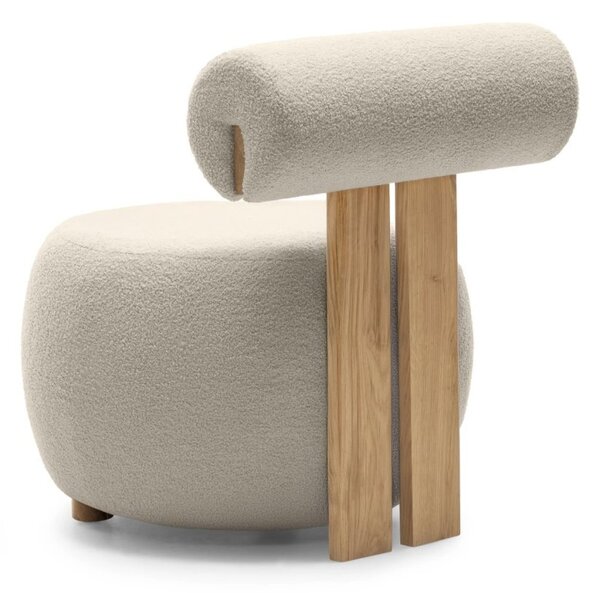 Béžové designové křeslo HANNA, dub Now or never 06