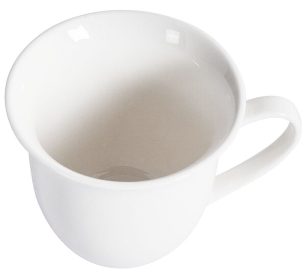 Sada 8 šálků s podšálky ELDERBERRY Porcelán Bílá