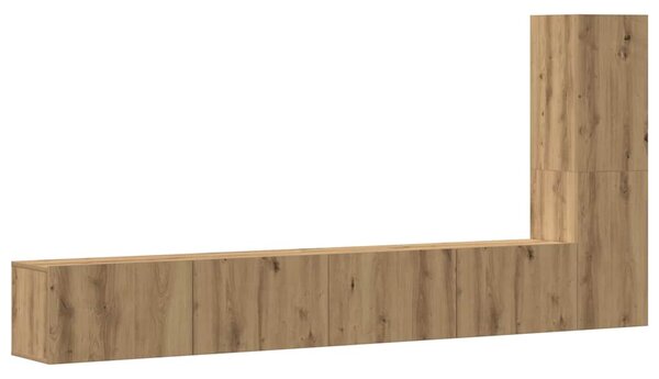 Sada 3 kusů nástěnné TV skříňka dub artisan kompozitní dřevo 3329198