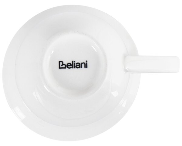 Sada 8 šálků s podšálky ELDERBERRY Porcelán Bílá