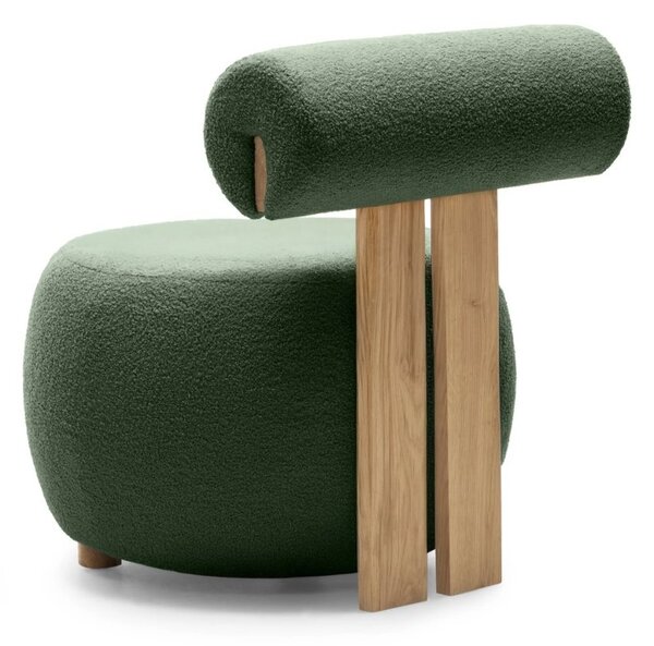 Tmavě zelené designové křeslo HANNA, dub Now or never 37