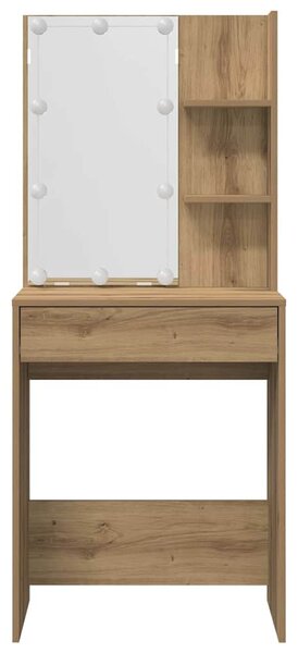 Sada toaletního stolku s LED dub artisan kompozitní dřevo 3329188