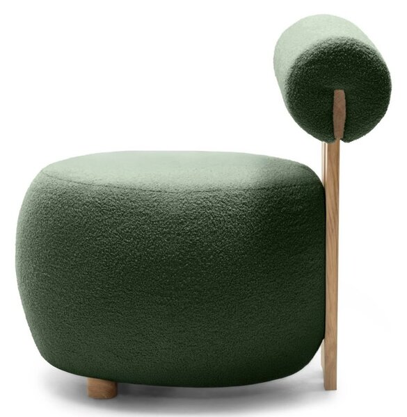 Tmavě zelené designové křeslo HANNA, dub Now or never 37