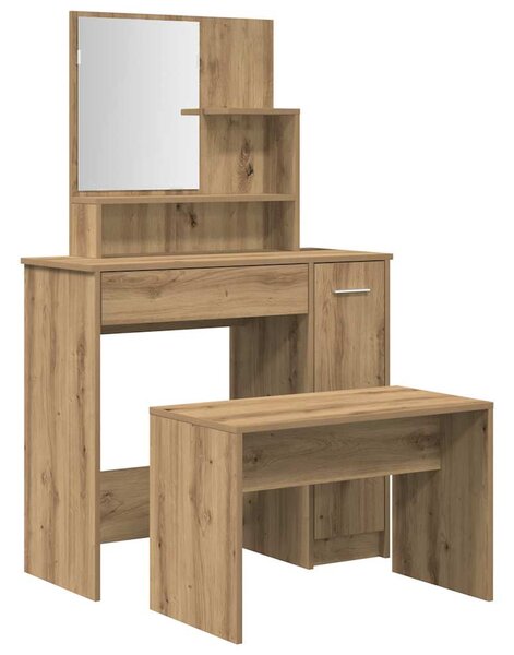 Sada toaletního stolku dub artisan kompozitní dřevo 3329192