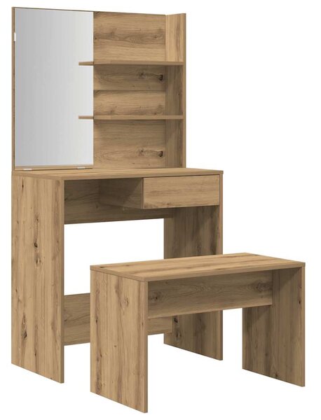 Sada toaletního stolku dub artisan kompozitní dřevo 3329190