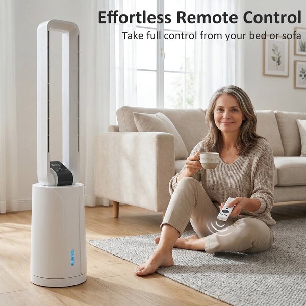 HOMCOM 3v1 přenosný výparný chladič vzduchu — zvlhčovač a ventilátor, 2 chladící vložky, nádrž 1,7 l, 15hod. časovač, 70° oscilace, dálkové ovládání
