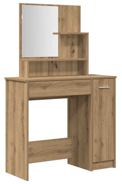 Sada toaletního stolku dub artisan kompozitní dřevo 3329192