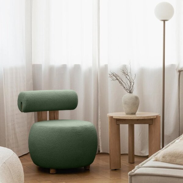 Tmavě zelené designové křeslo HANNA, dub Now or never 37