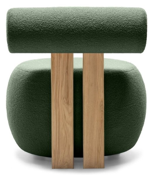 Tmavě zelené designové křeslo HANNA, dub Now or never 37