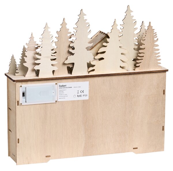Vánoční dekorace LED HELIN 33 cm Adventní kalendář Světle hnědá