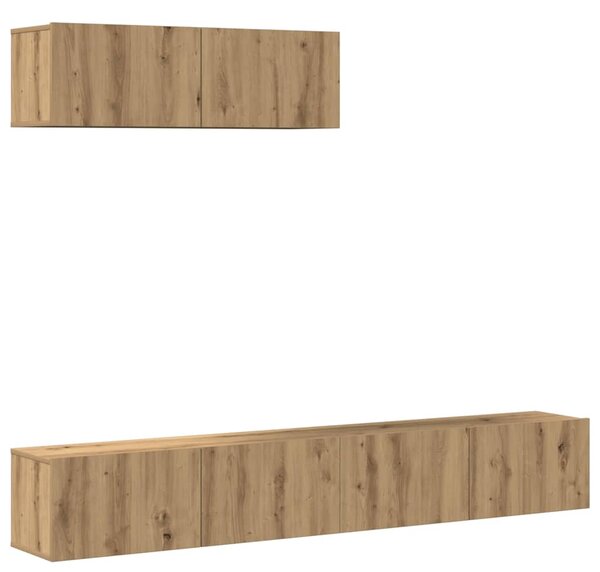 Sada 3 kusů nástěnné TV skříňka dub artisan kompozitní dřevo 3329206