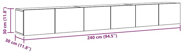 Sada 3 kusů nástěnné TV skříňka dub artisan kompozitní dřevo 3329204