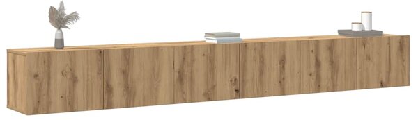 Sada 3 kusů nástěnné TV skříňka dub artisan kompozitní dřevo 3329204