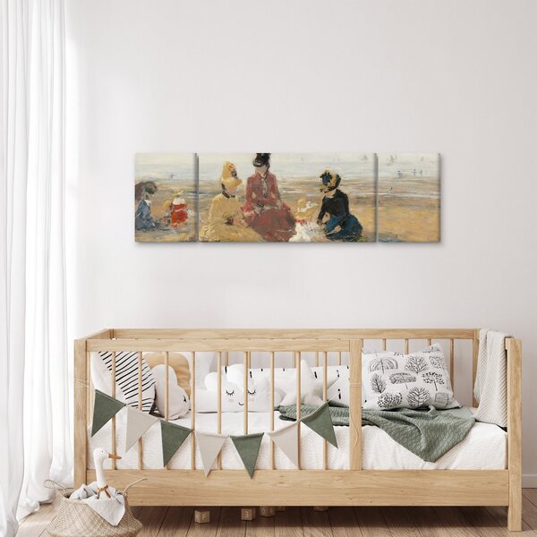 Obraz - Eugène Boudin, On the Beach, Trouville, reprodukce (170x50 cm)