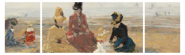 Obraz - Eugène Boudin, On the Beach, Trouville, reprodukce (170x50 cm)