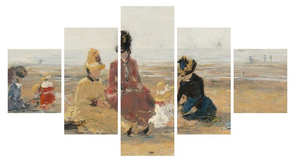 Obraz - Eugène Boudin, On the Beach, Trouville, reprodukce (125x70 cm)