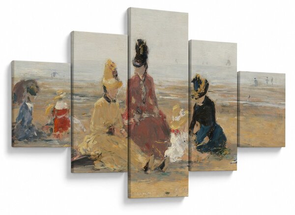 Obraz - Eugène Boudin, On the Beach, Trouville, reprodukce (125x70 cm)