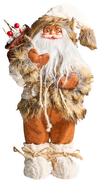 Vánoční dekorace SVARTEVATNET Santa Claus 37 cm Hnědá/Bílá