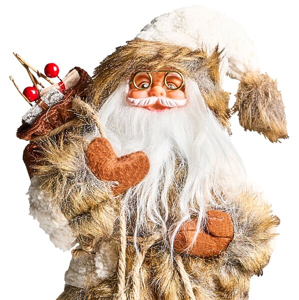 Vánoční dekorace SVARTEVATNET Santa Claus 37 cm Hnědá/Bílá