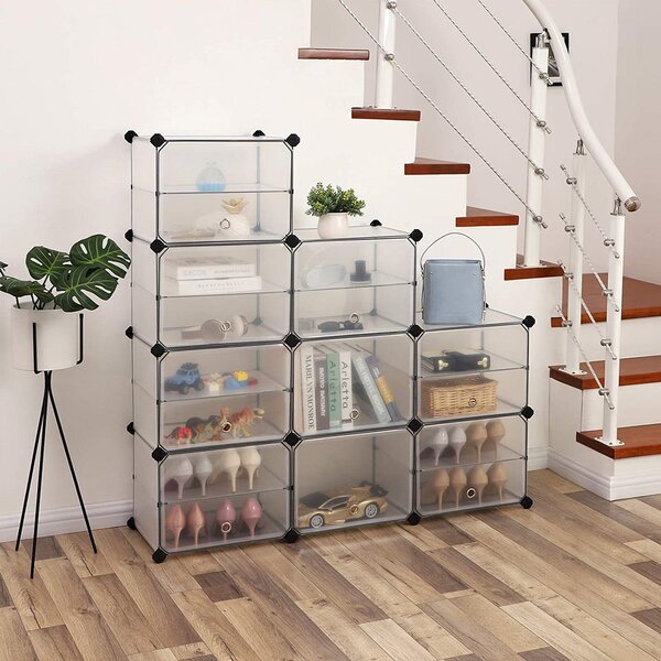 SONGMICS Plastový variabilní regál 9 boxů 123 x 93 x 31 cm