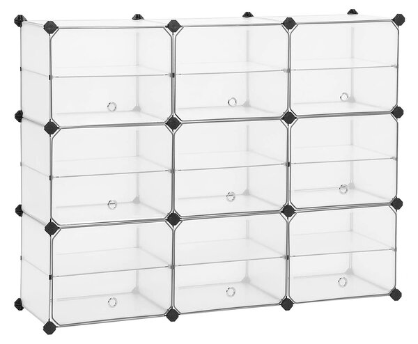 SONGMICS Plastový variabilní regál 9 boxů 123 x 93 x 31 cm